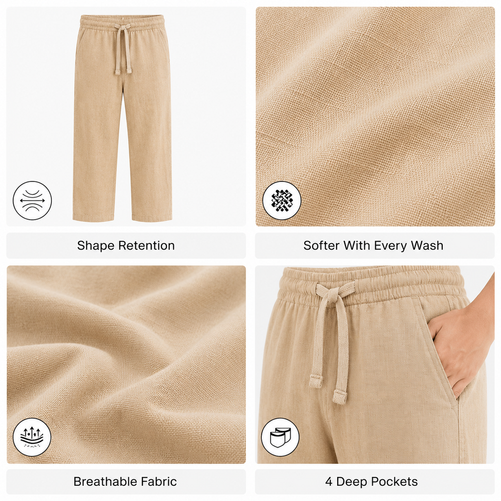 Straight Linen Pants