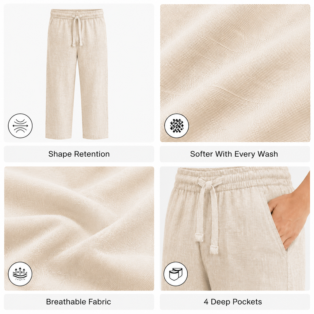 Straight Linen Pants
