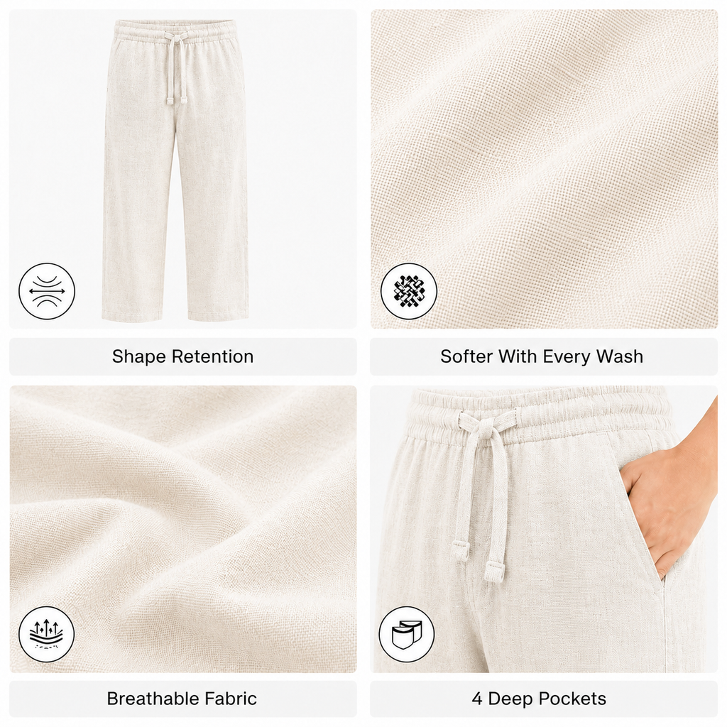 Straight Linen Pants