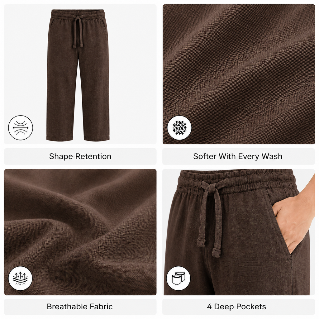 Straight Linen Pants