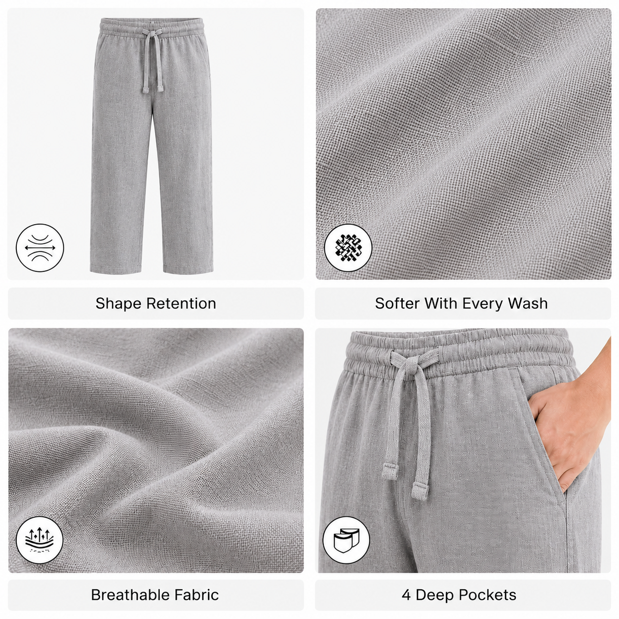 Straight Linen Pants