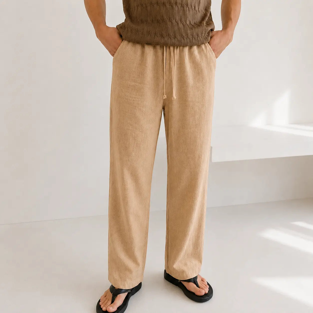 Straight Linen Pants
