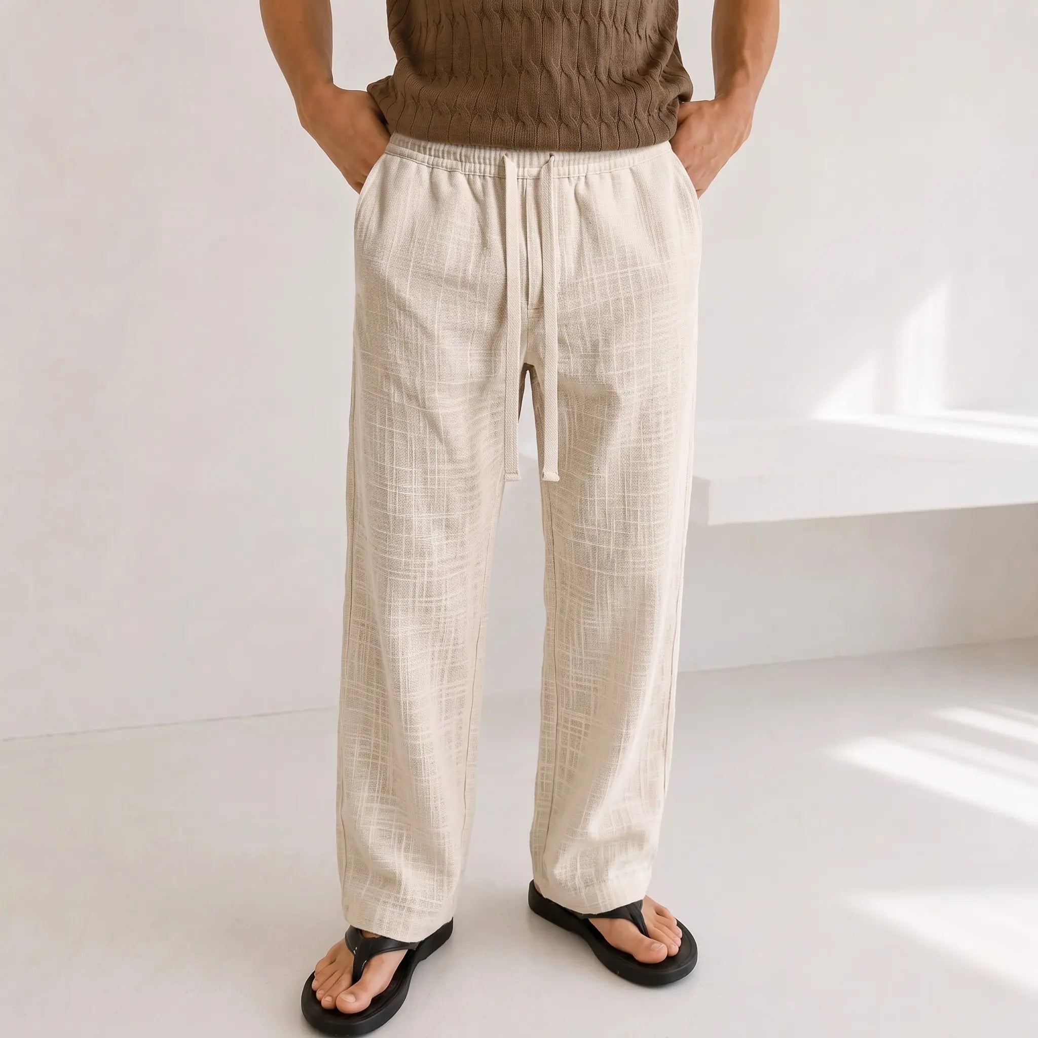 Straight Linen Pants